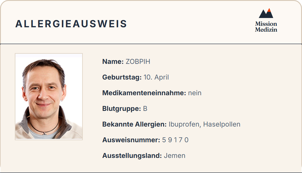 Allergieausweis