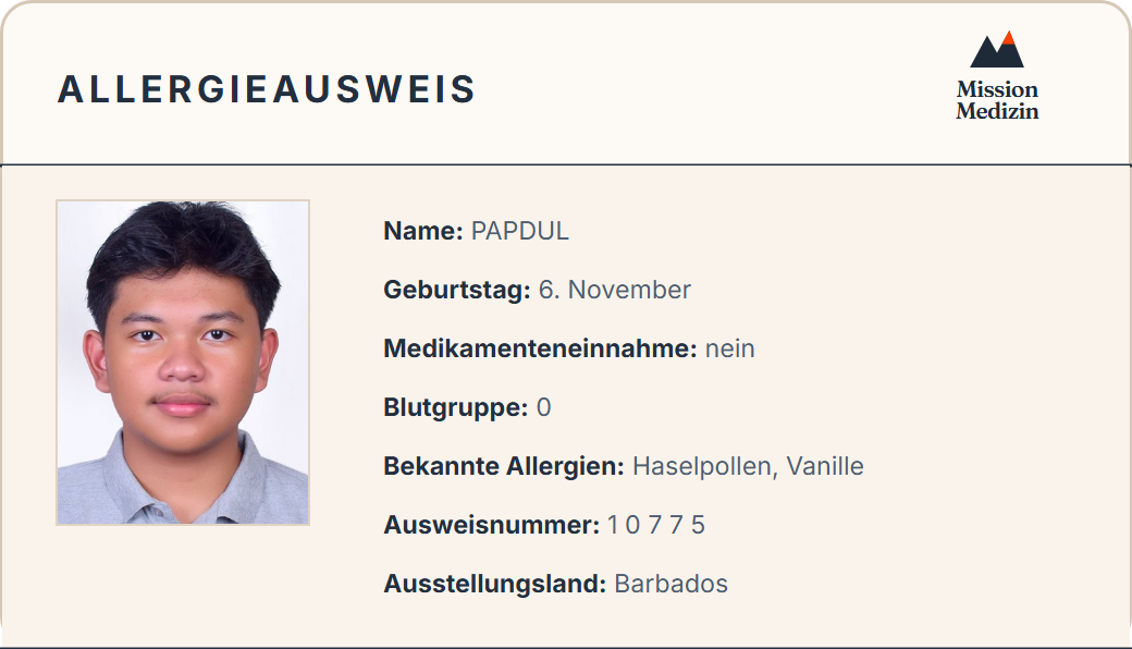 Allergieausweis