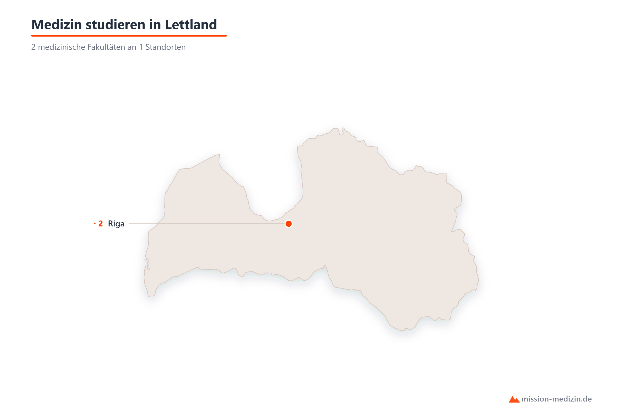 Karte: Standorte für das Medizinstudium in Lettland
