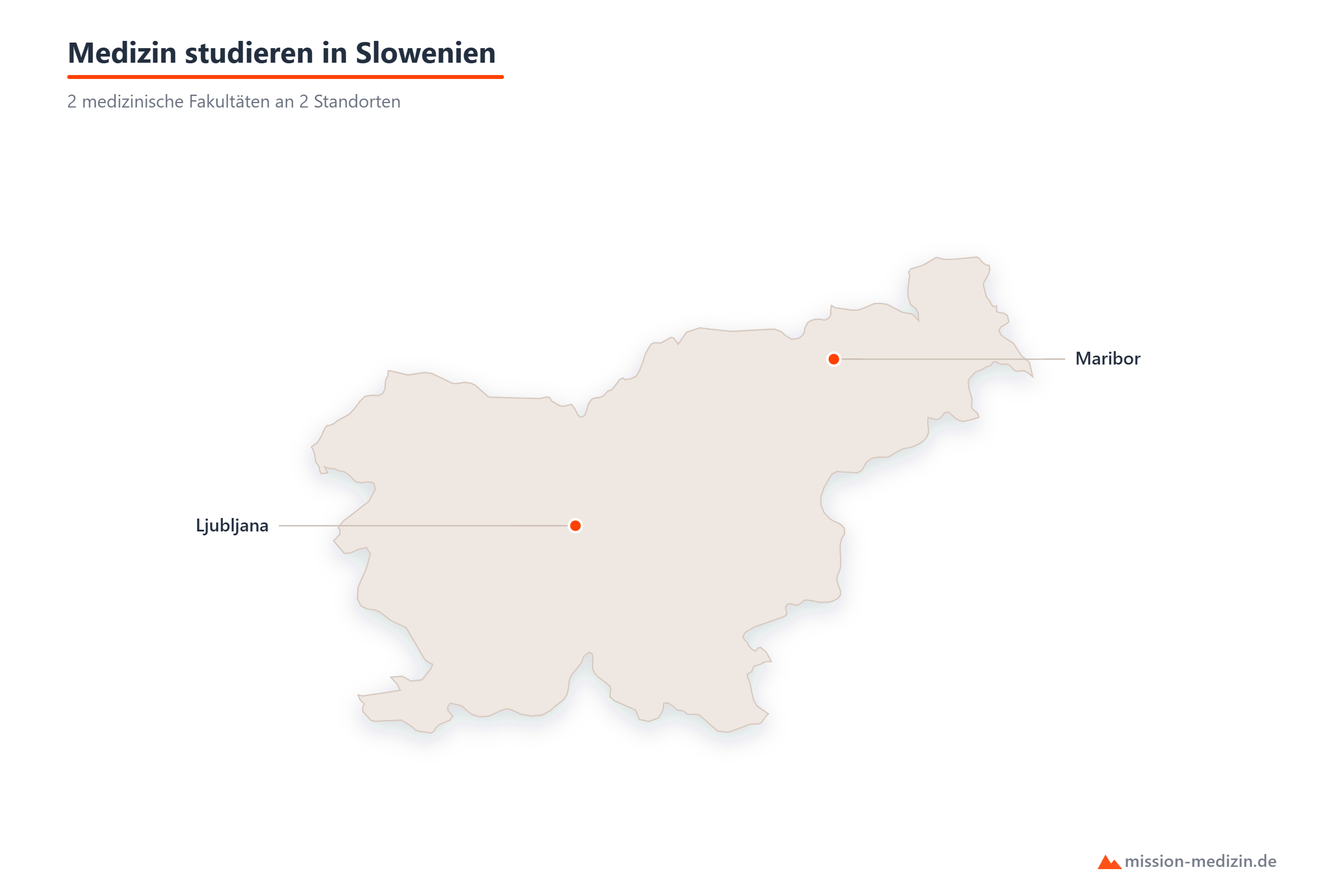 Karte: Standorte für das Medizinstudium in Slowenien