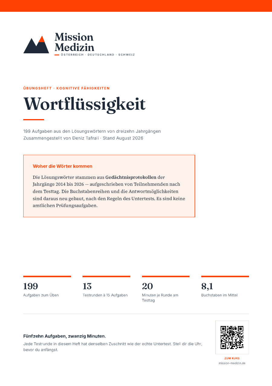 Titelseite des Übungshefts Wortflüssigkeit