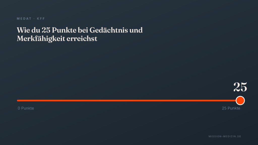 Wie du 25 Punkte bei Gedächtnis und Merkfähigkeit erreichst