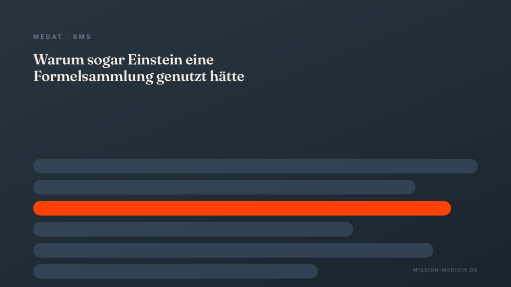 Warum sogar Albert Einstein für die MedAT-Vorbereitung eine Formelsammlung genutzt hätte