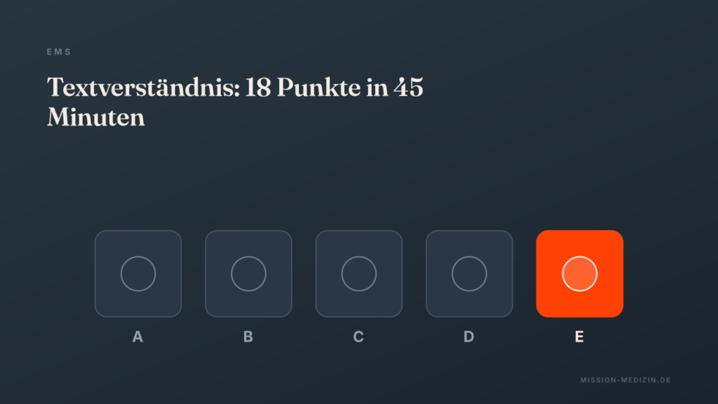EMS Textverständnis: 18 Punkte in 45 Minuten