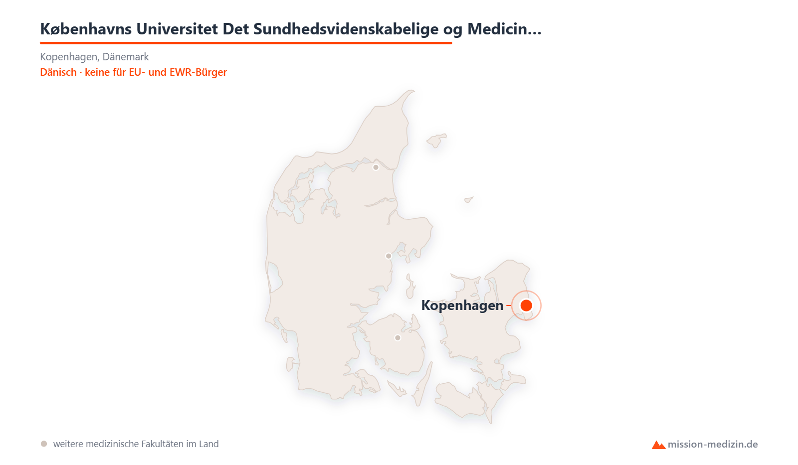 Karte: Lage von Københavns Universitet Det Sundhedsvidenskabelige og Medicinsk Fakultet in Dänemark