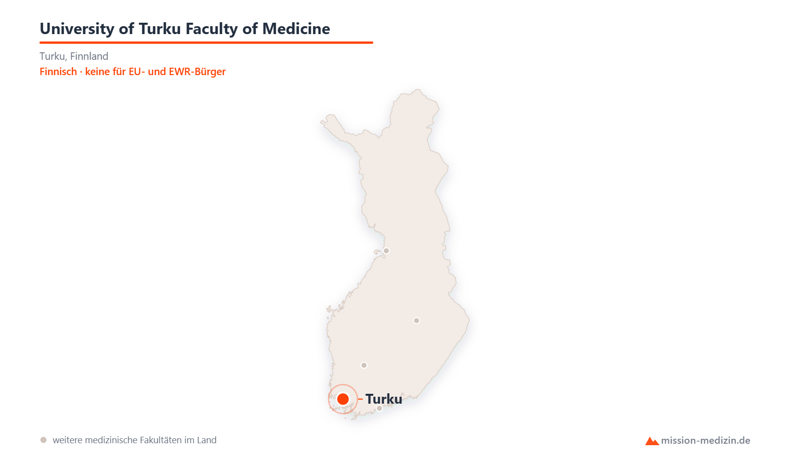 Karte: Lage von University of Turku Faculty of Medicine in Finnland
