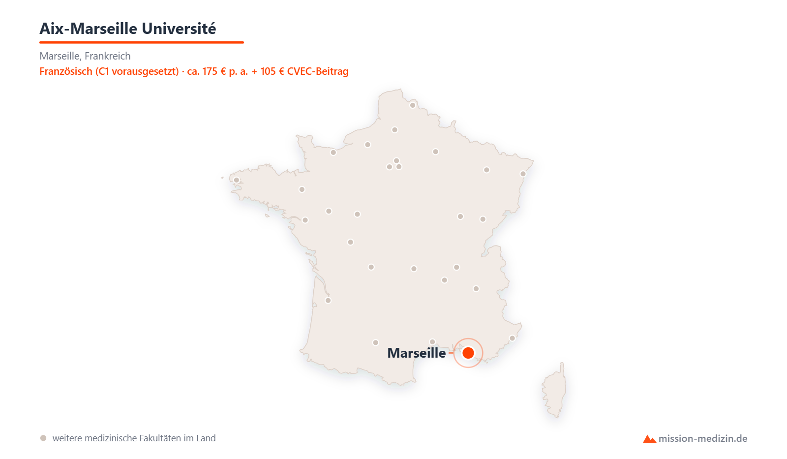 Karte: Lage von Aix-Marseille Université in Frankreich