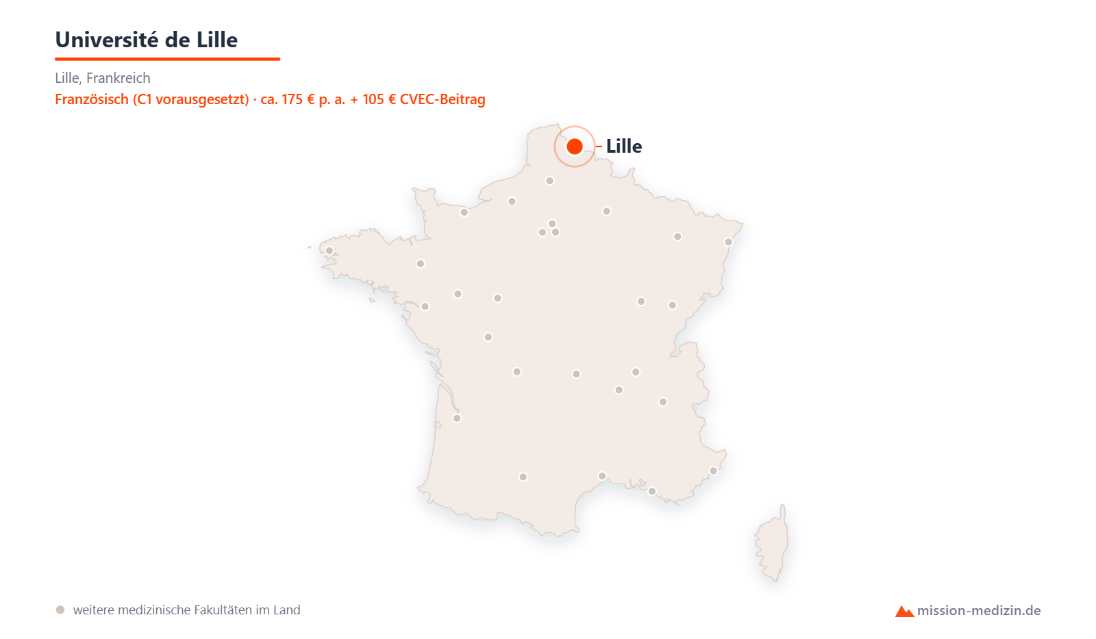 Karte: Lage von Université de Lille in Frankreich