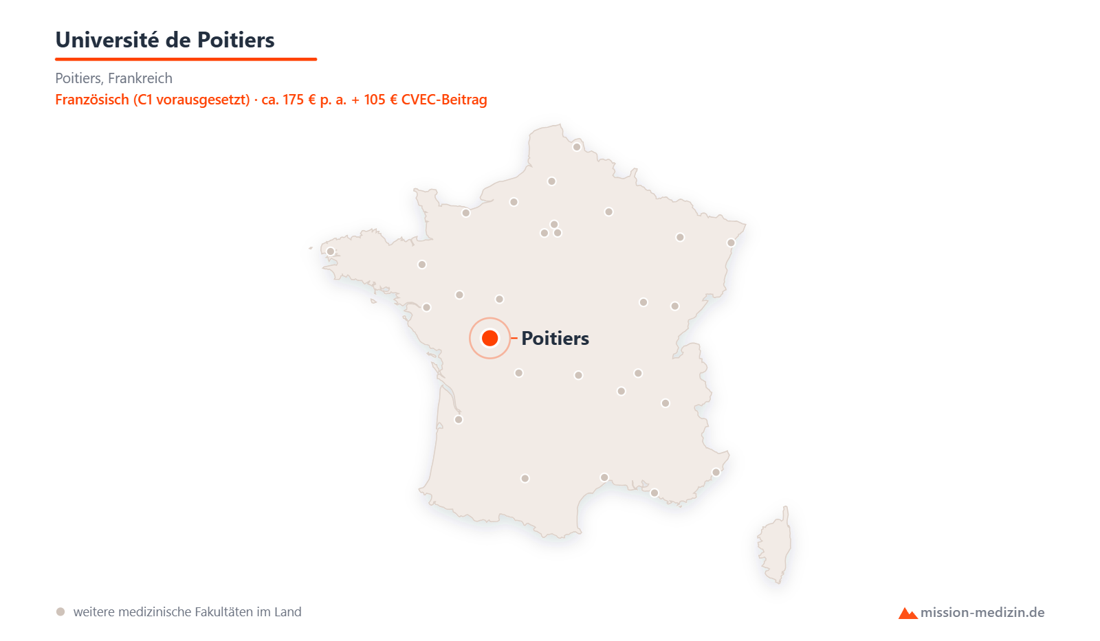 Karte: Lage von Université de Poitiers in Frankreich