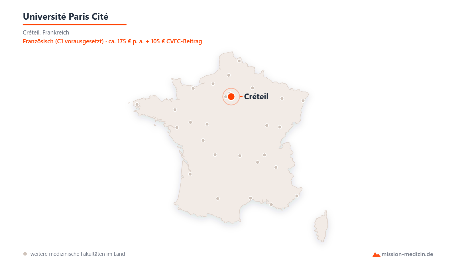 Karte: Lage von Université Paris Cité in Frankreich