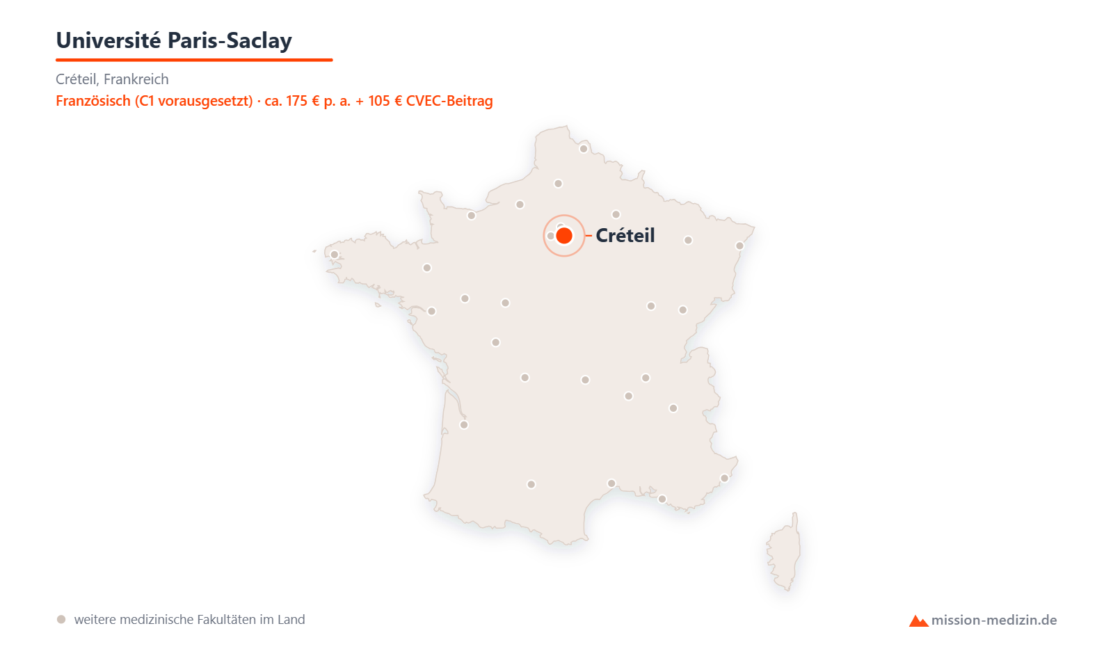 Karte: Lage von Université Paris-Saclay in Frankreich