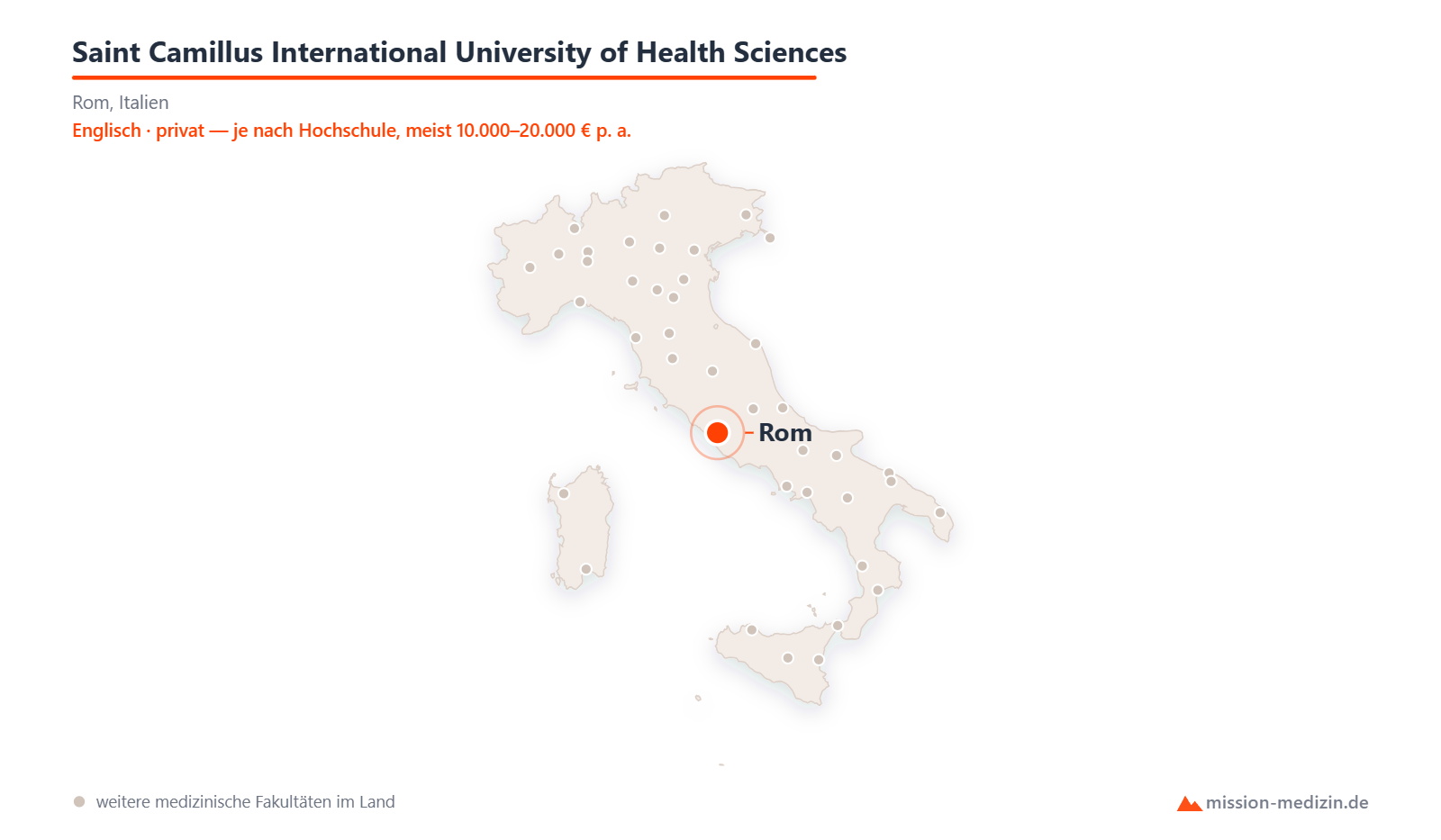 Karte: Lage von Saint Camillus International University of Health Sciences in Italien