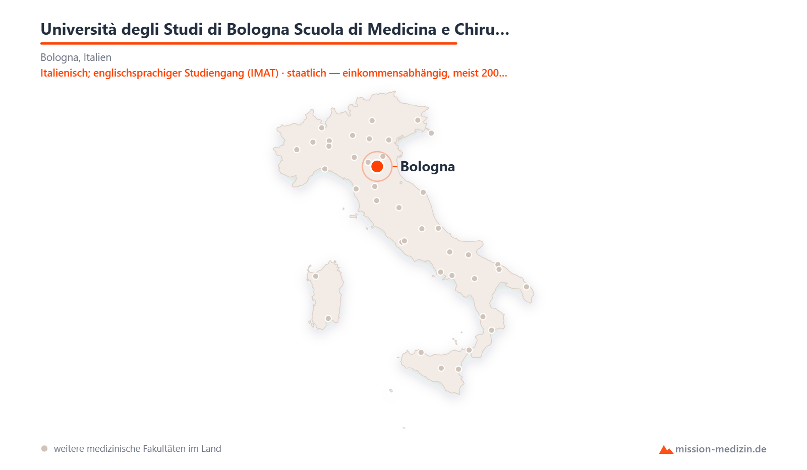 Karte: Lage von Università degli Studi di Bologna Scuola di Medicina e Chirurgia in Italien