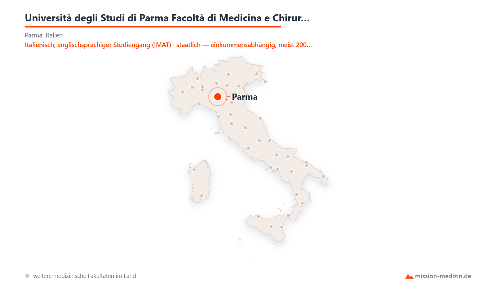 Karte: Lage von Università degli Studi di Parma Facoltà di Medicina e Chirurgia in Italien