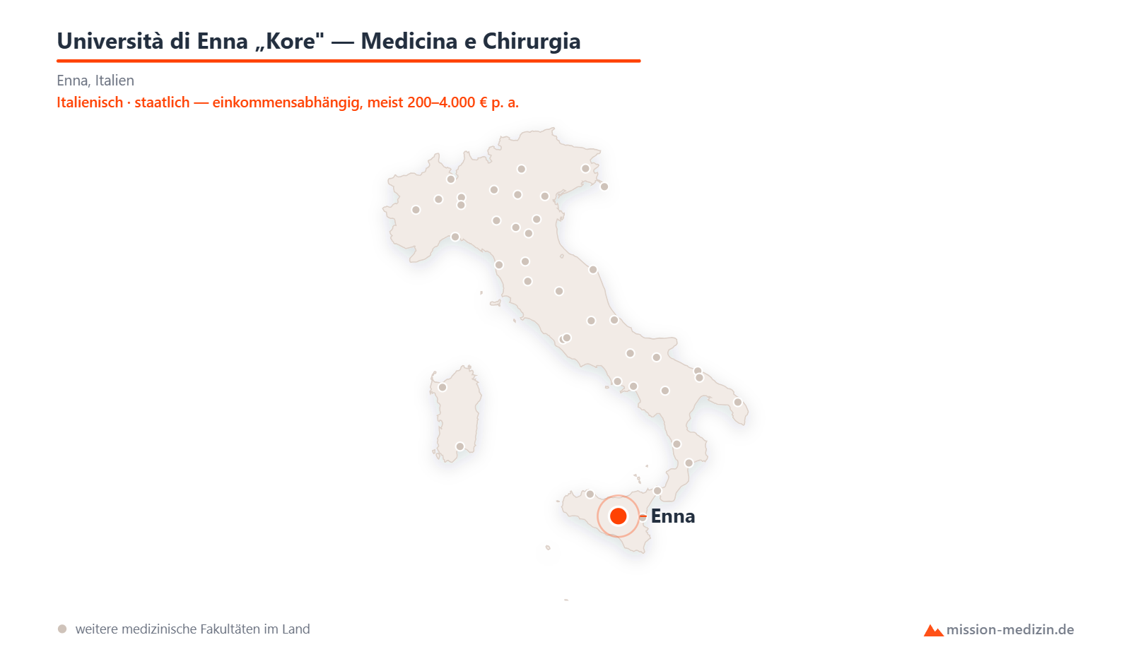 Karte: Lage von Università di Enna „Kore — Medicina e Chirurgia in Italien