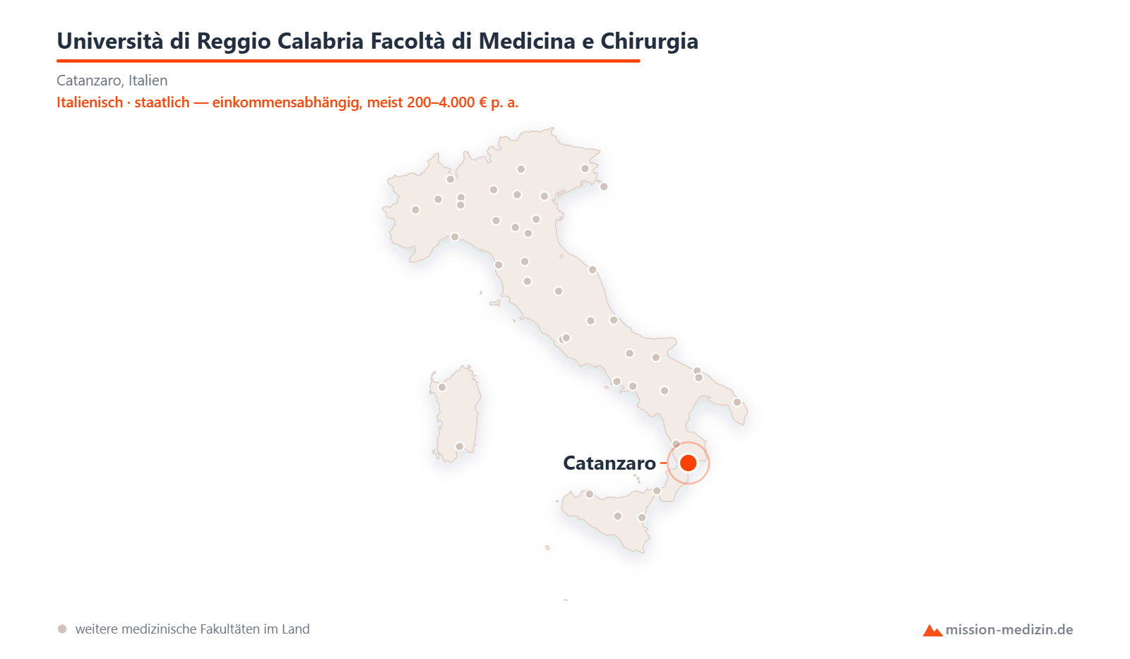 Karte: Lage von Università di Reggio Calabria Facoltà di Medicina e Chirurgia in Italien