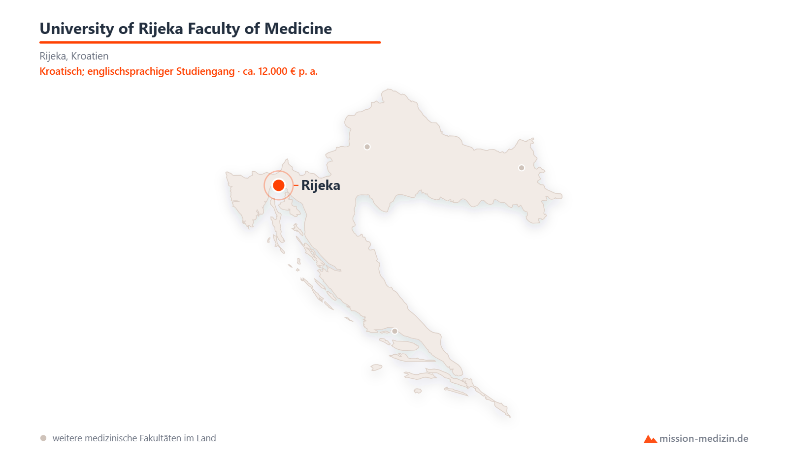 Karte: Lage von University of Rijeka Faculty of Medicine in Kroatien