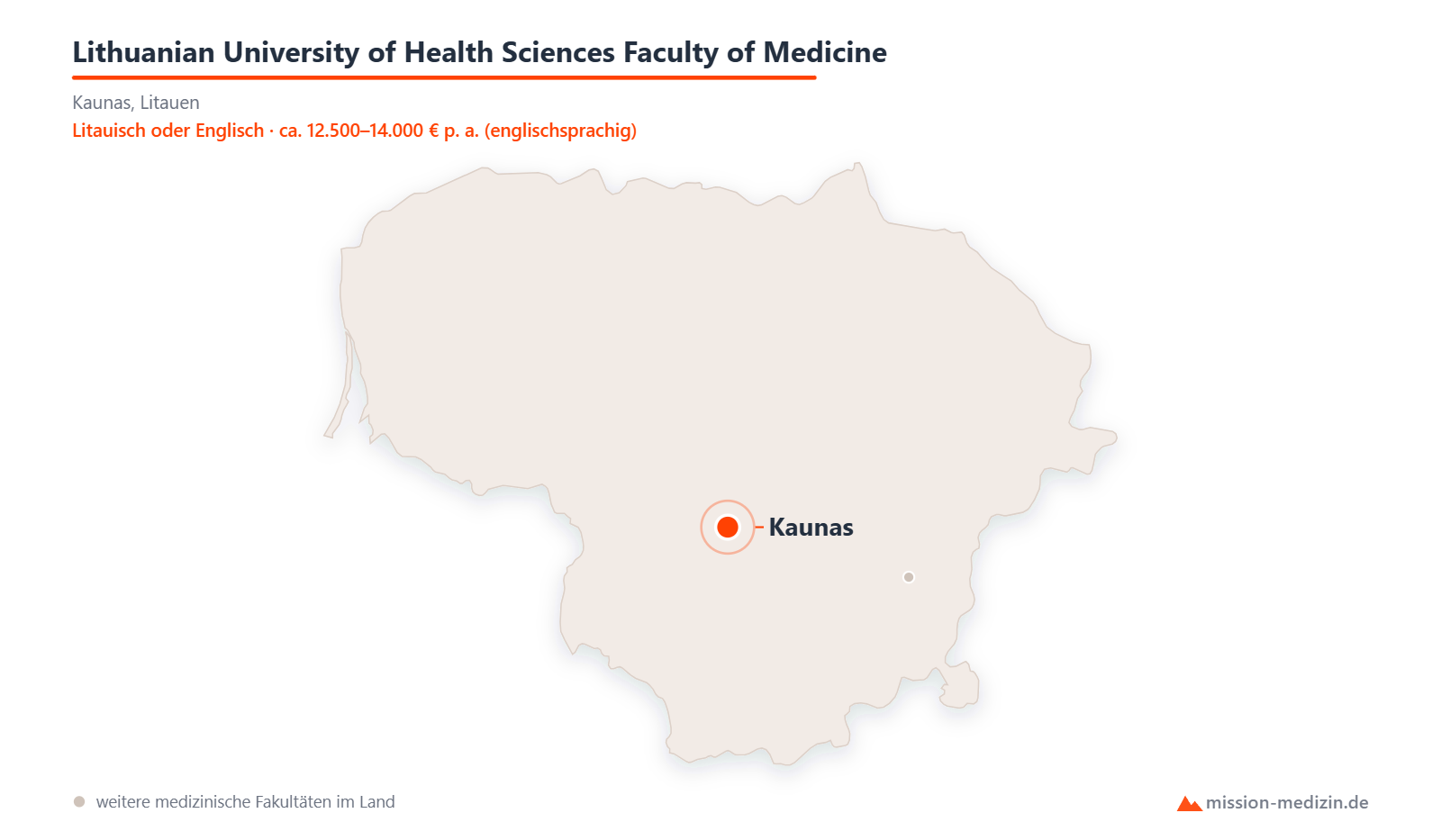 Karte: Lage von Lithuanian University of Health Sciences Faculty of Medicine in Litauen
