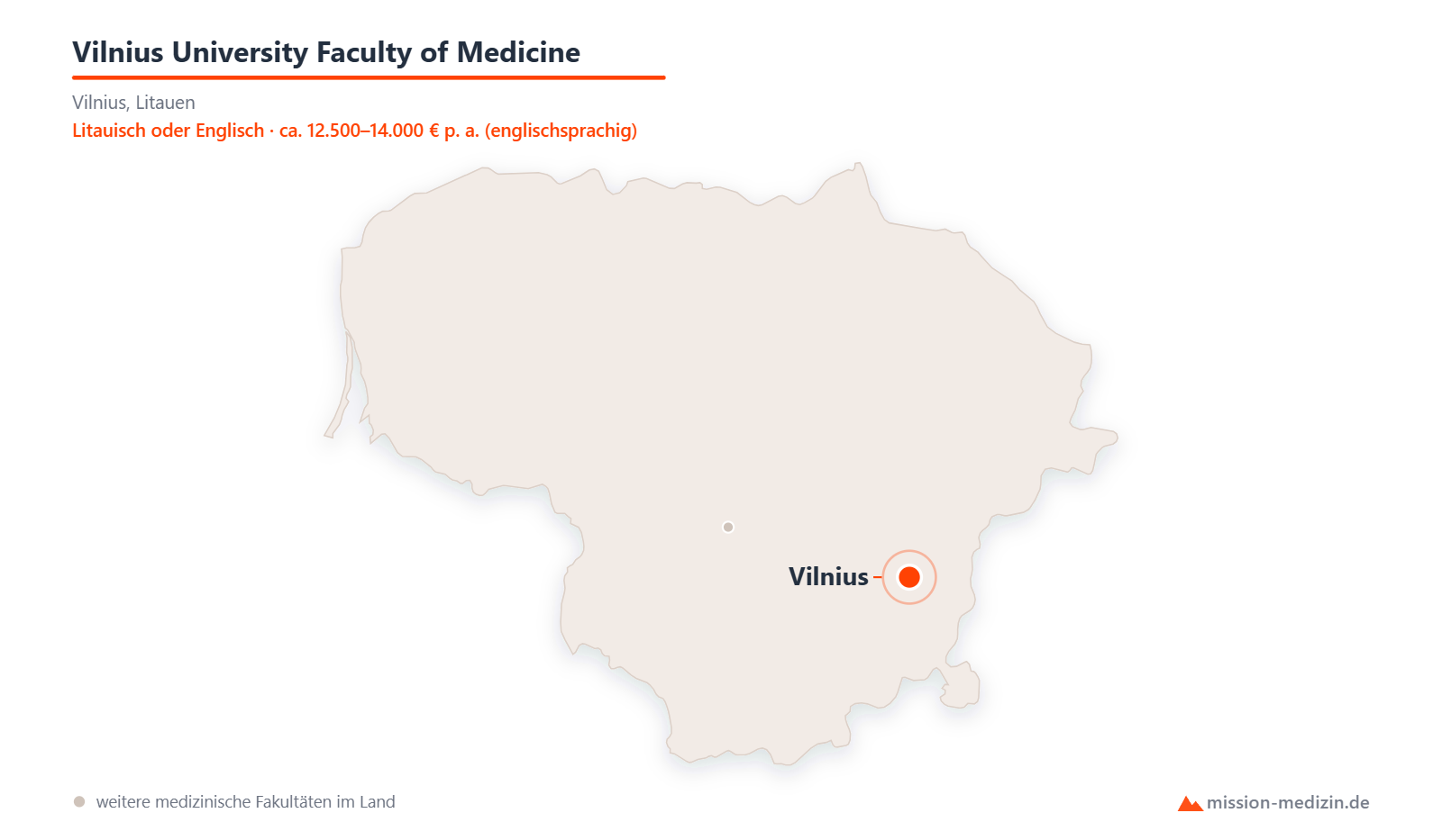 Karte: Lage von Vilnius University Faculty of Medicine in Litauen