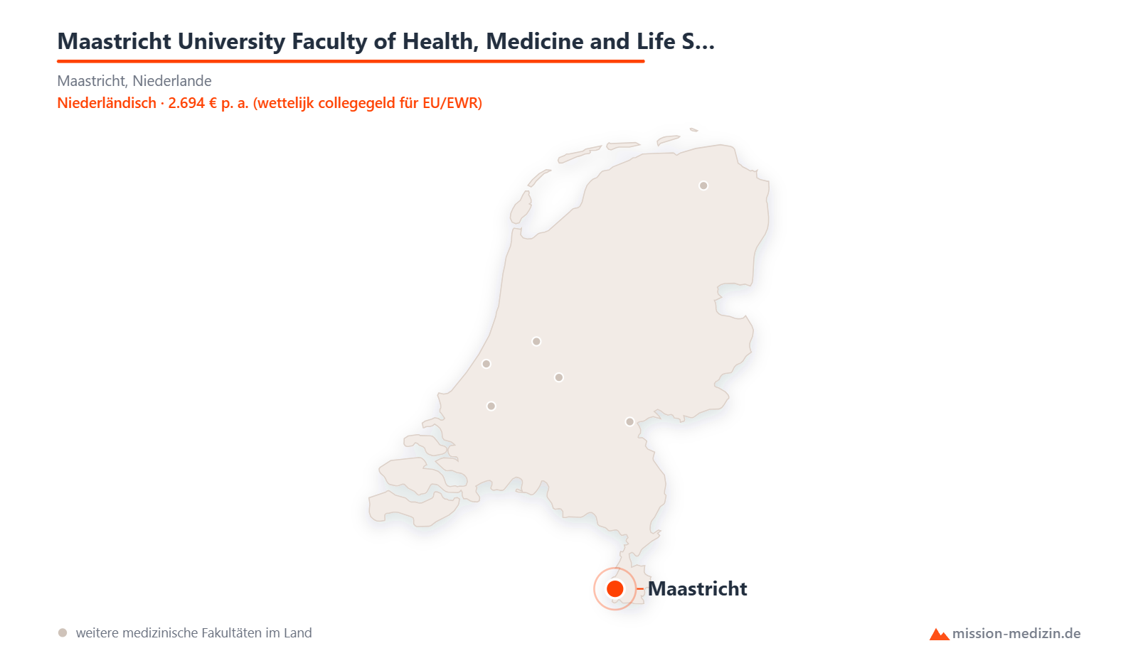 Karte: Lage von Maastricht University Faculty of Health, Medicine and Life Sciences in Niederlande