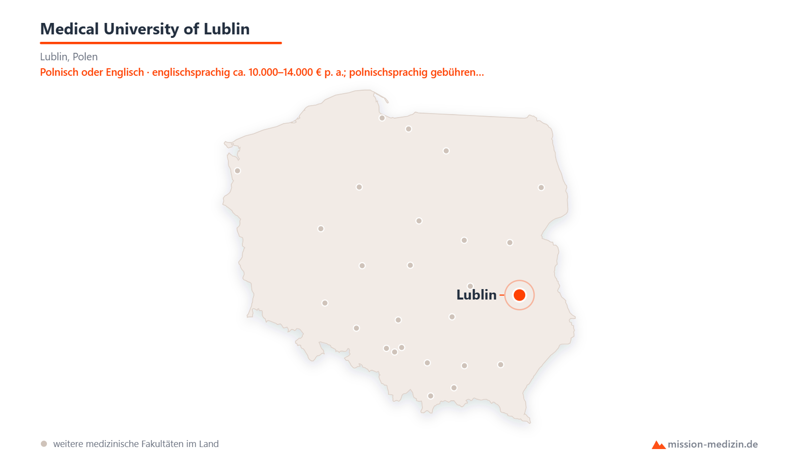 Karte: Lage von Medical University of Lublin in Polen