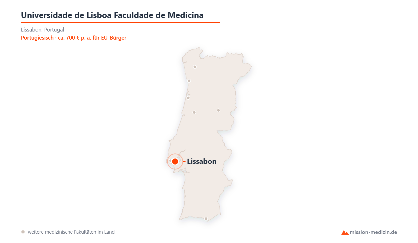 Karte: Lage von Universidade de Lisboa Faculdade de Medicina in Portugal