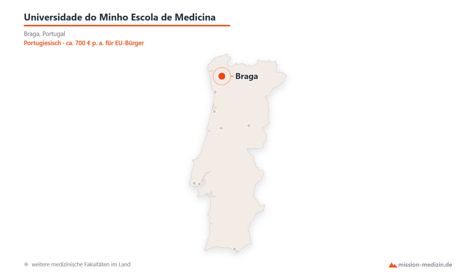 Karte: Lage von Universidade do Minho Escola de Medicina in Portugal