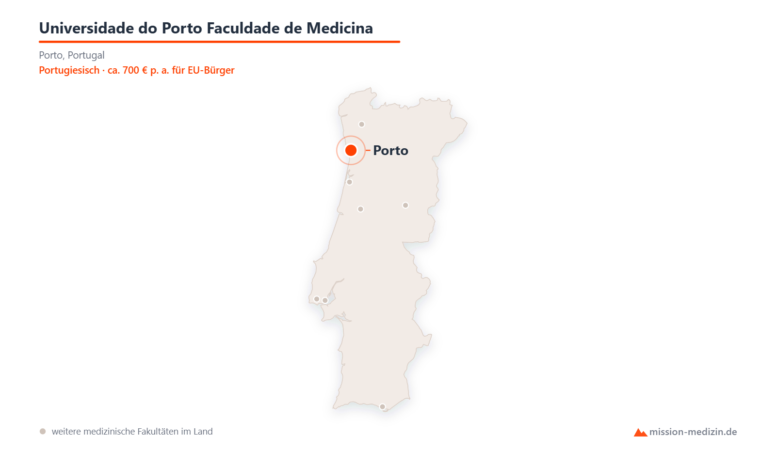 Karte: Lage von Universidade do Porto Faculdade de Medicina in Portugal