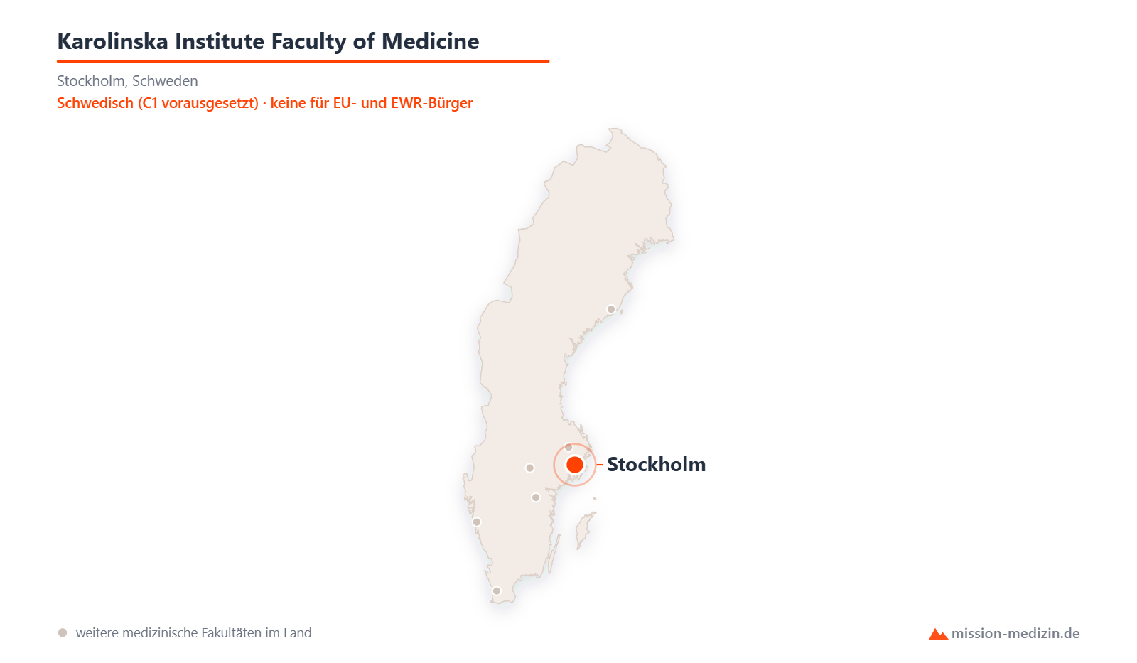 Karte: Lage von Karolinska Institute Faculty of Medicine in Schweden
