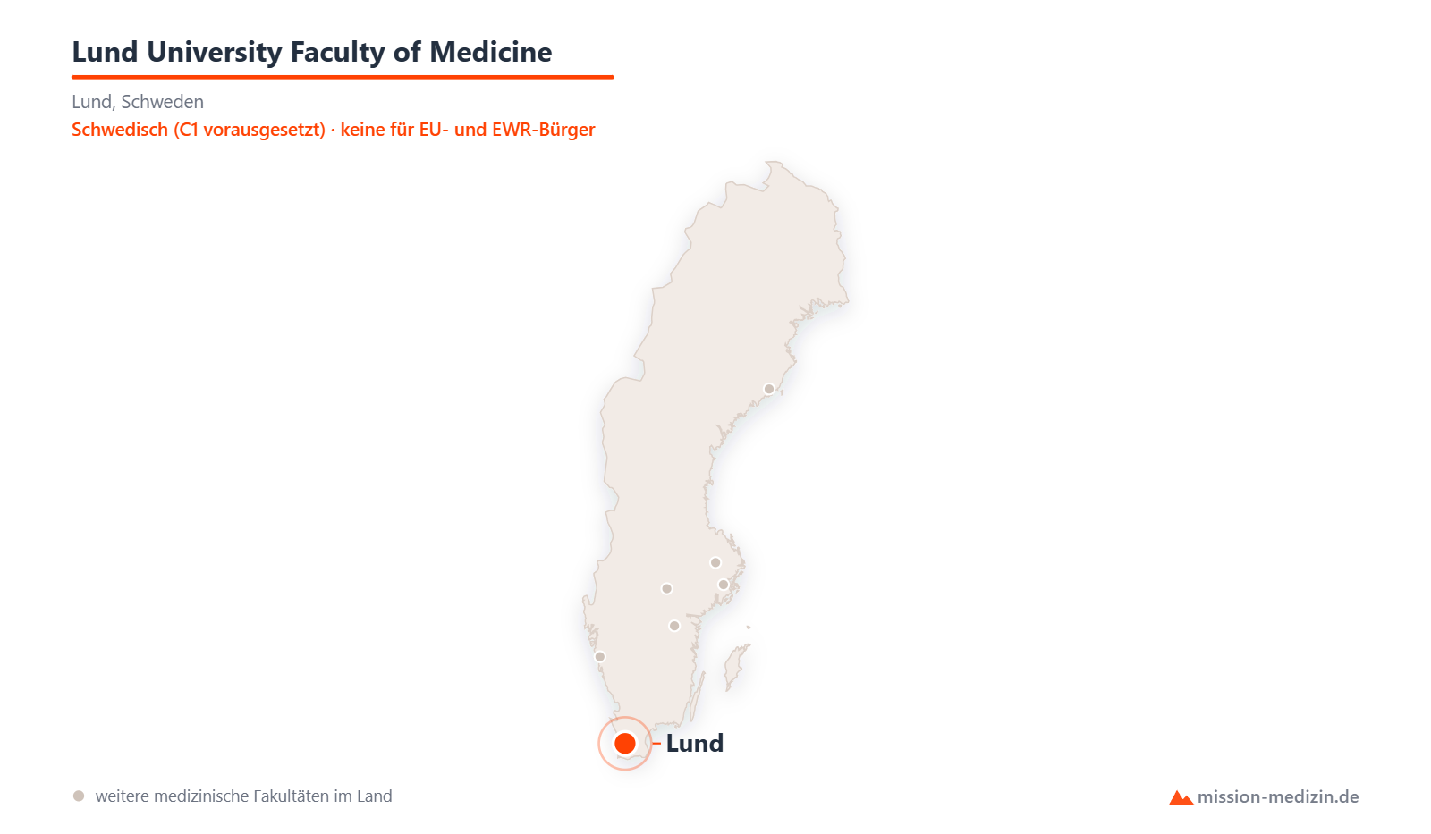 Karte: Lage von Lund University Faculty of Medicine in Schweden