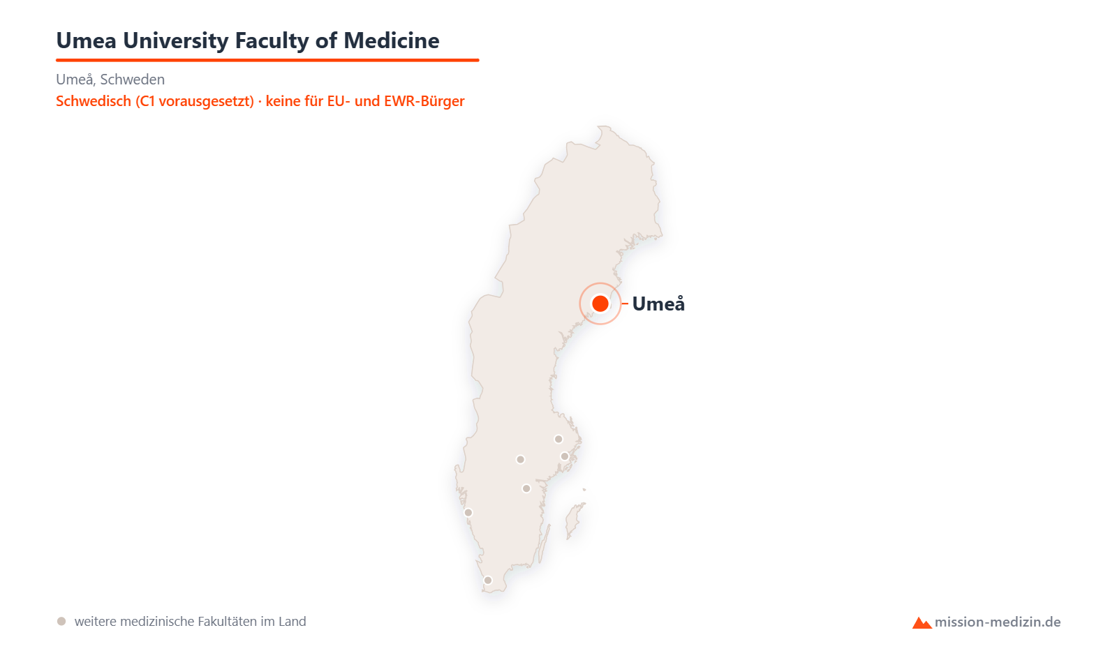 Karte: Lage von Umea University Faculty of Medicine in Schweden