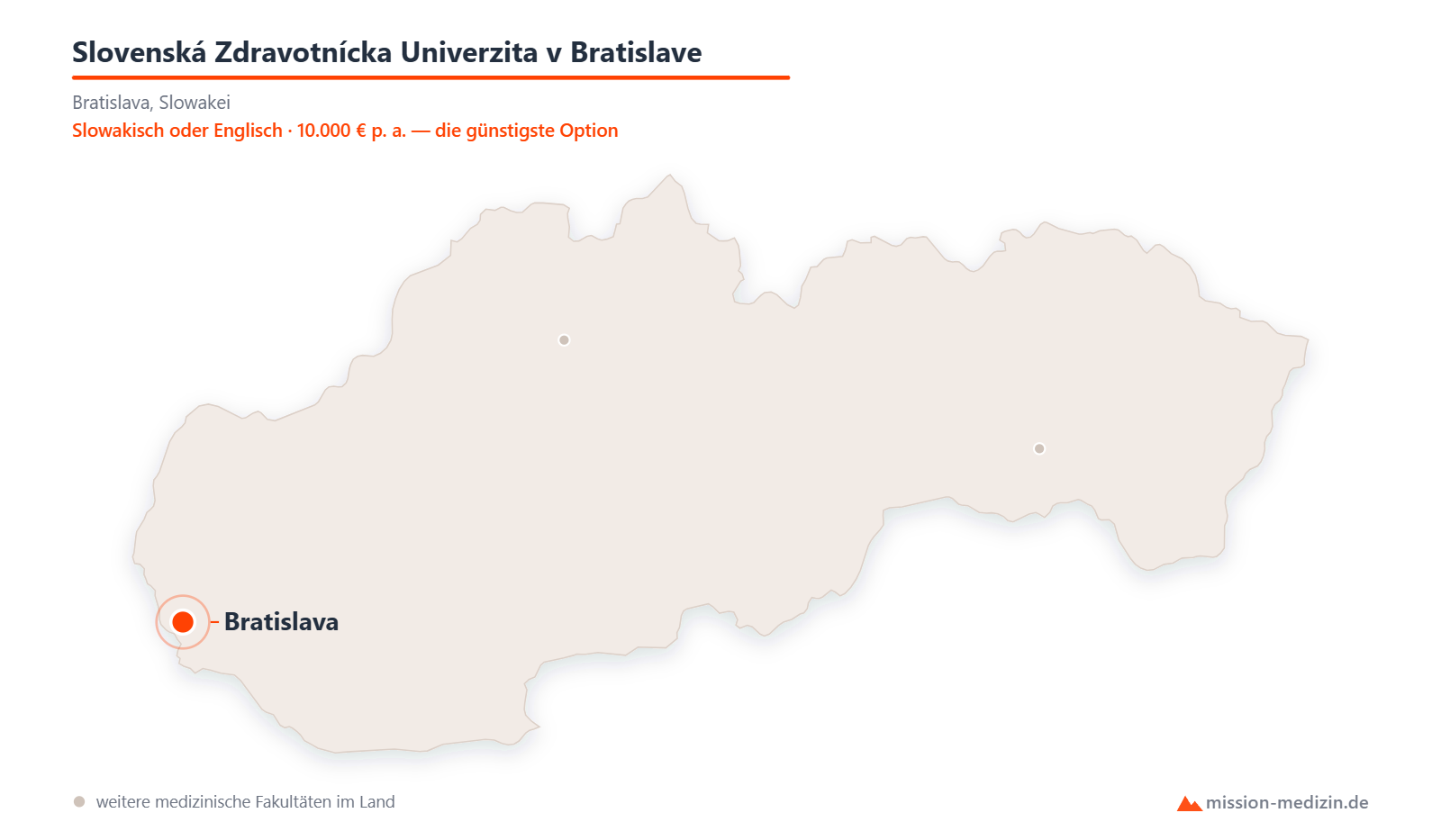 Karte: Lage von Slovenská Zdravotnícka Univerzita v Bratislave in Slowakei