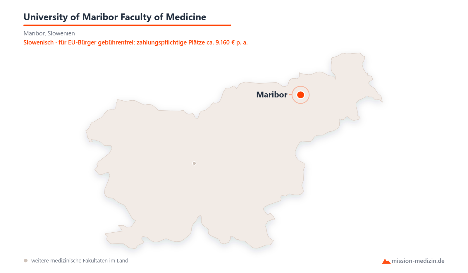 Karte: Lage von University of Maribor Faculty of Medicine in Slowenien