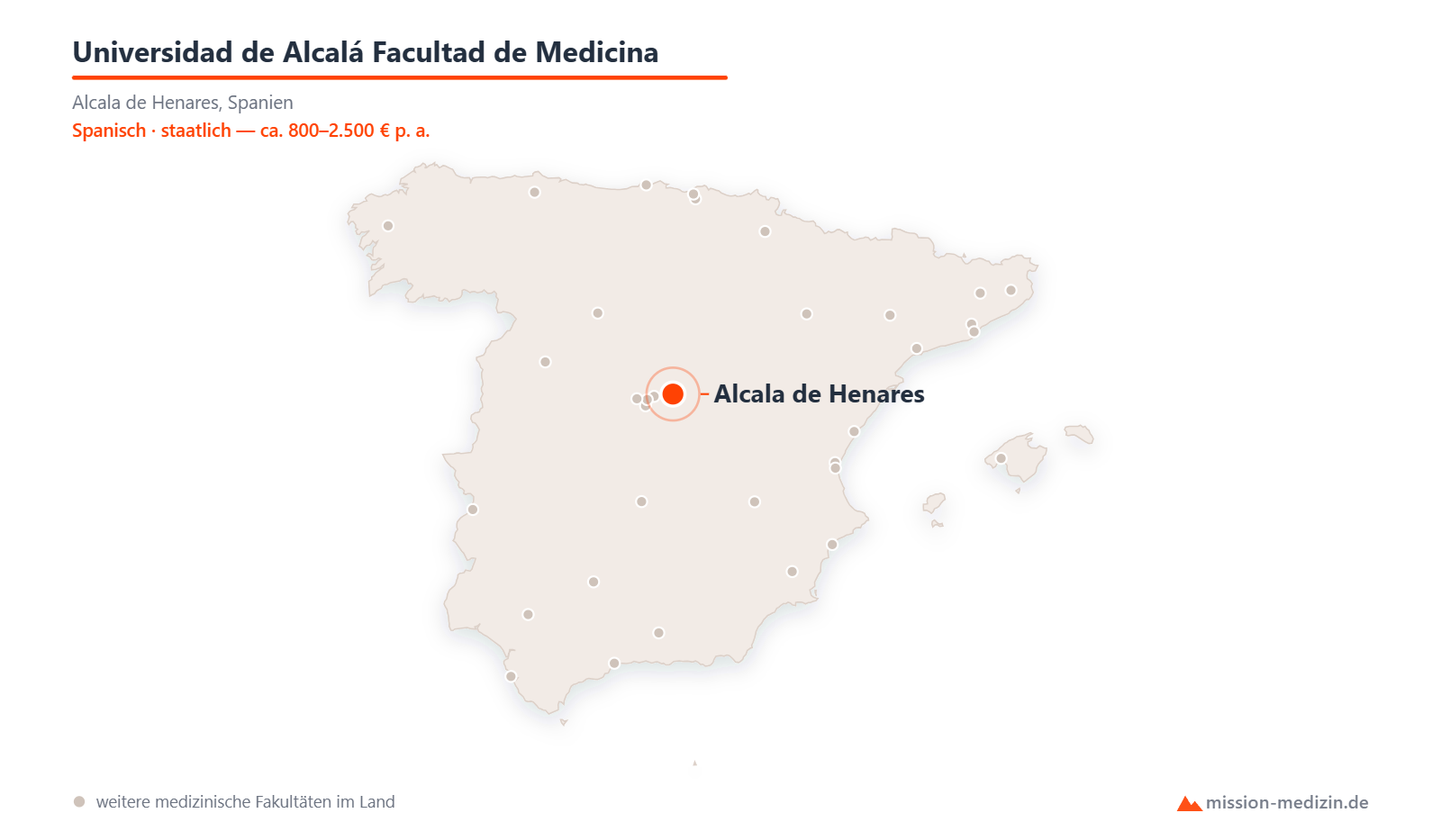 Karte: Lage von Universidad de Alcalá Facultad de Medicina in Spanien