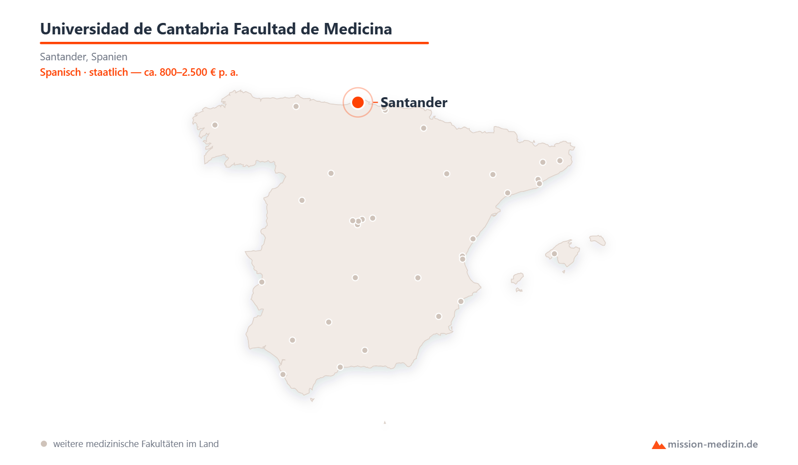 Karte: Lage von Universidad de Cantabria Facultad de Medicina in Spanien