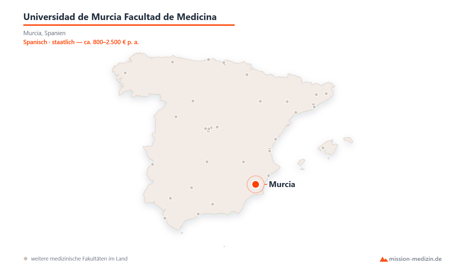 Karte: Lage von Universidad de Murcia Facultad de Medicina in Spanien