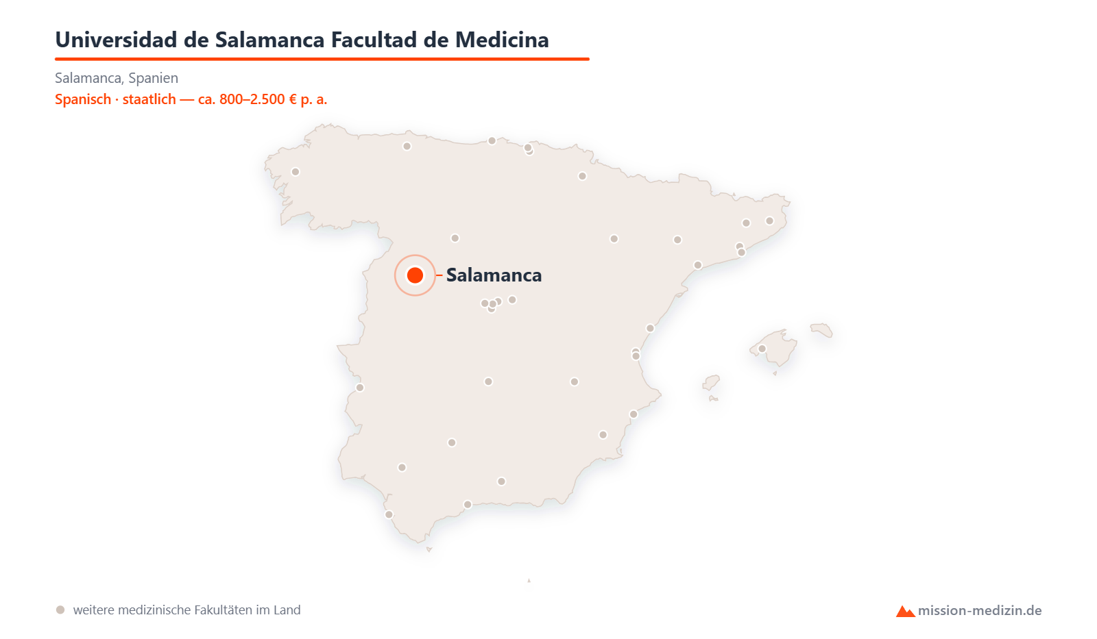 Karte: Lage von Universidad de Salamanca Facultad de Medicina in Spanien