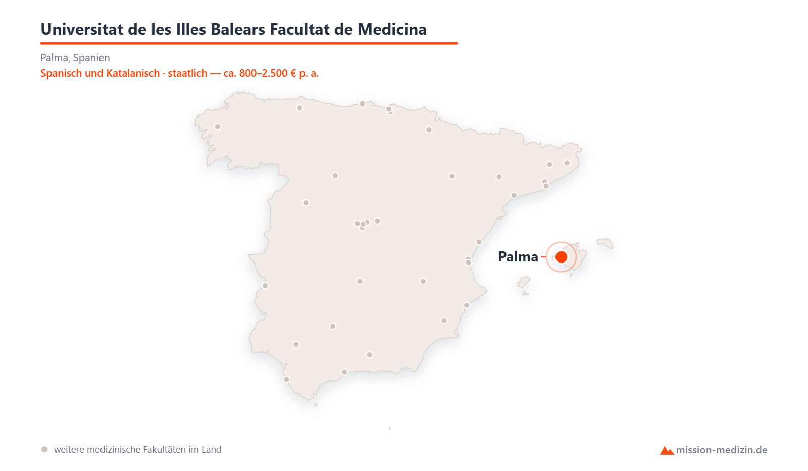 Karte: Lage von Universitat de les Illes Balears Facultat de Medicina in Spanien