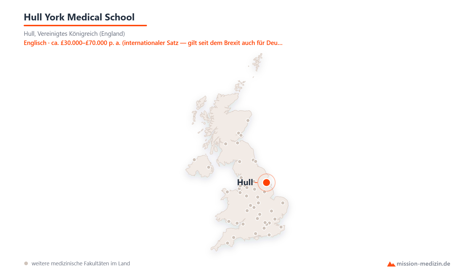 Karte: Lage von Hull York Medical School in Vereinigtes Königreich (England)
