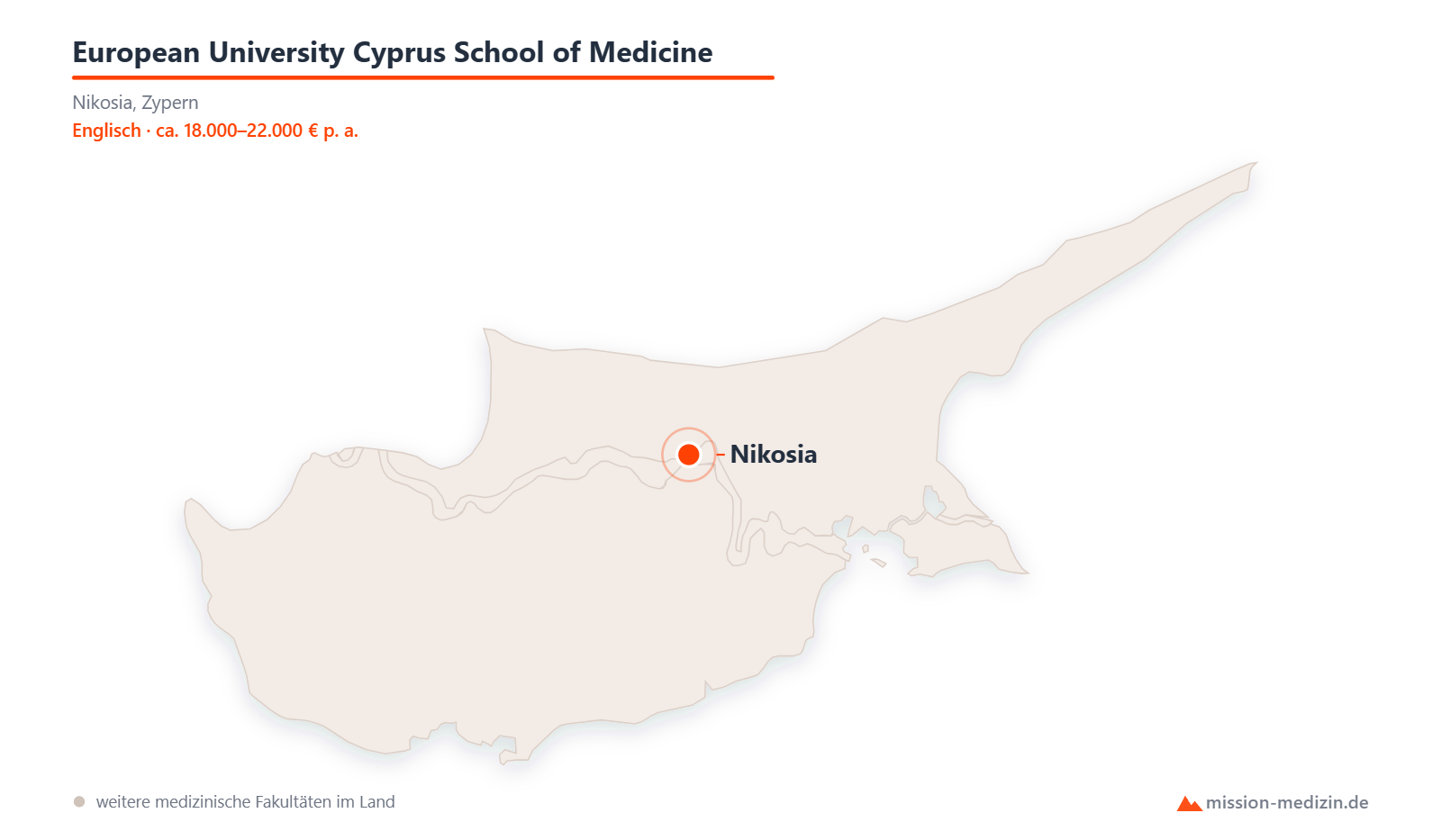 Karte: Lage von European University Cyprus School of Medicine in Zypern